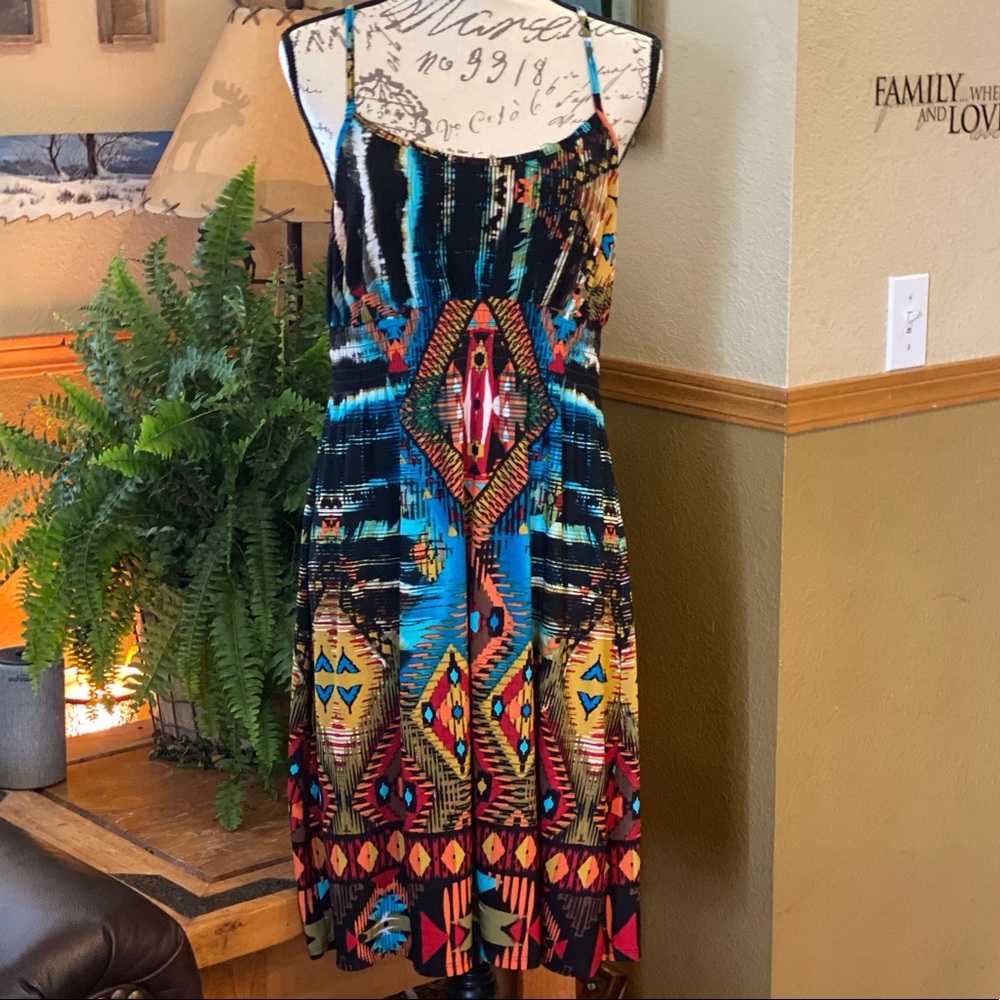 🍁Bisou Bisou Boho Spaghetti Strap Midi Dress